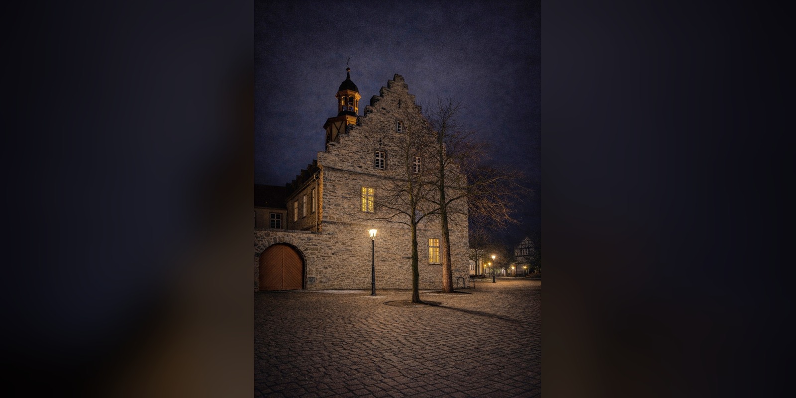 Salzlandmuseum bei Nacht